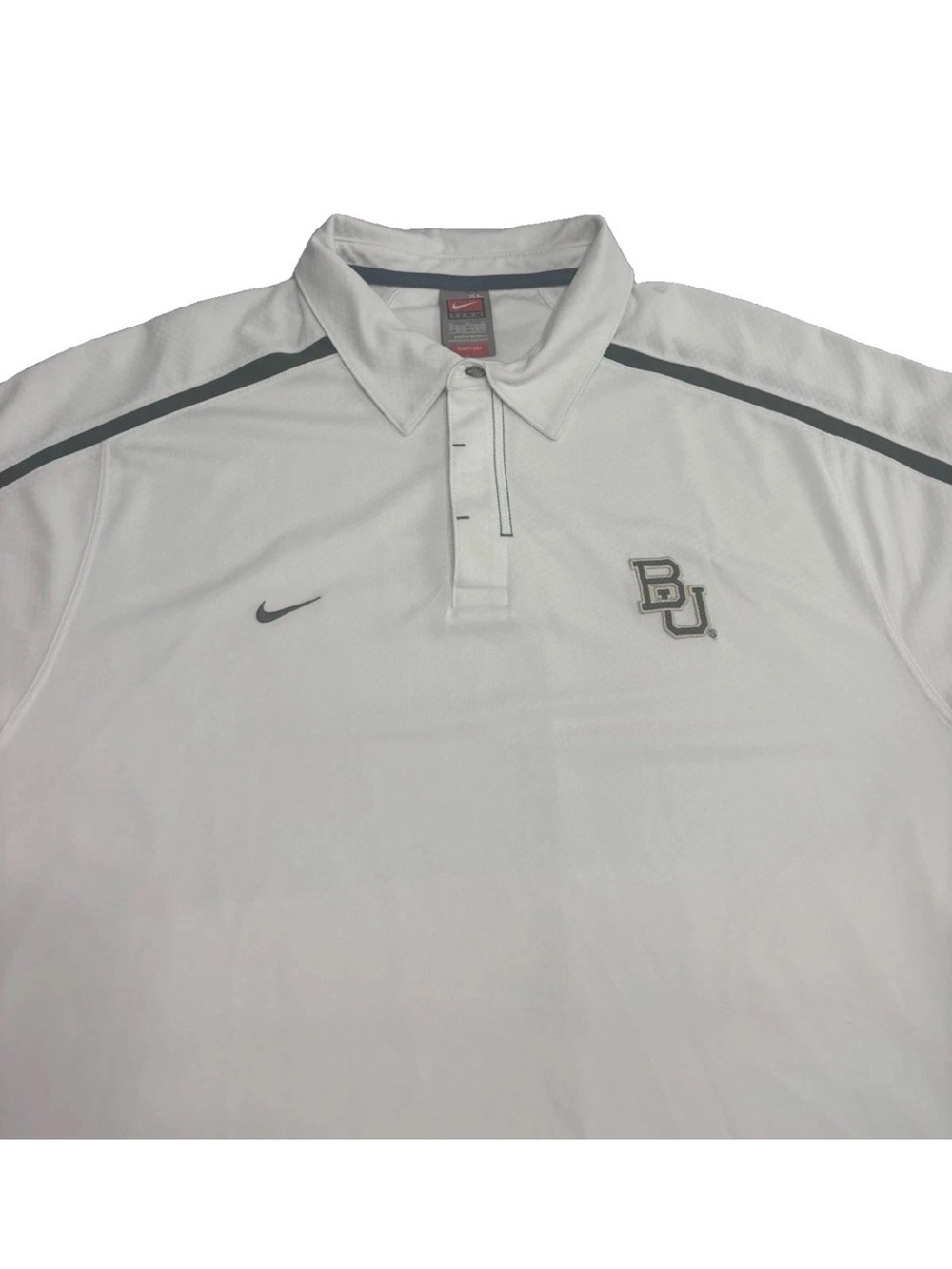 Baylor Bears Nike DryFit Golf Polo Short Sleeve  White Performance NCAA Logo XL